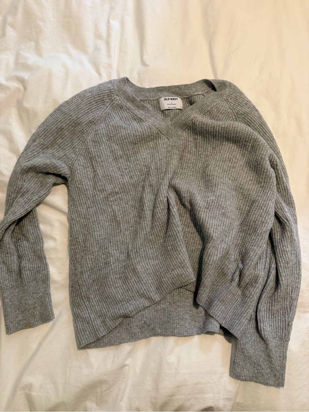 Old Navy Grey Ribbed Crewneck Sweater